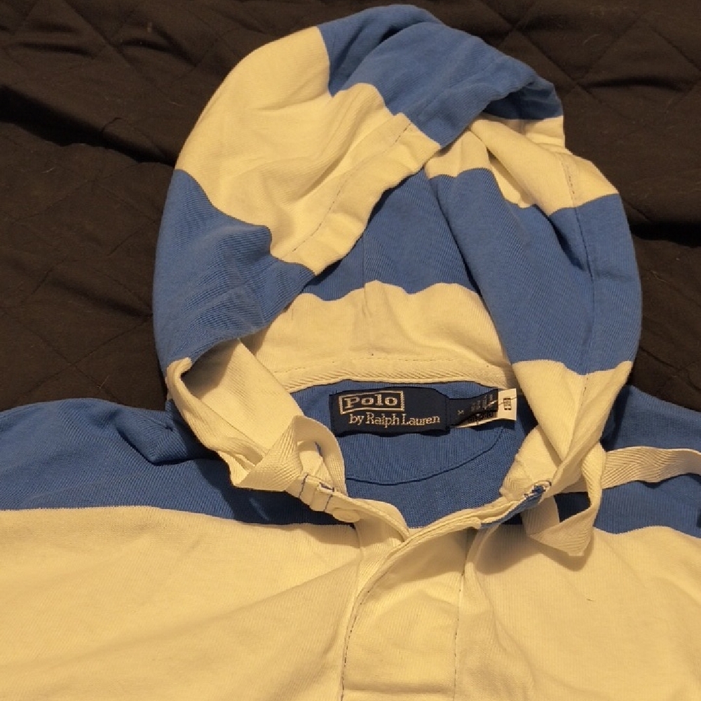 Polo by Ralph Lauren Blue and White Striped Sweater